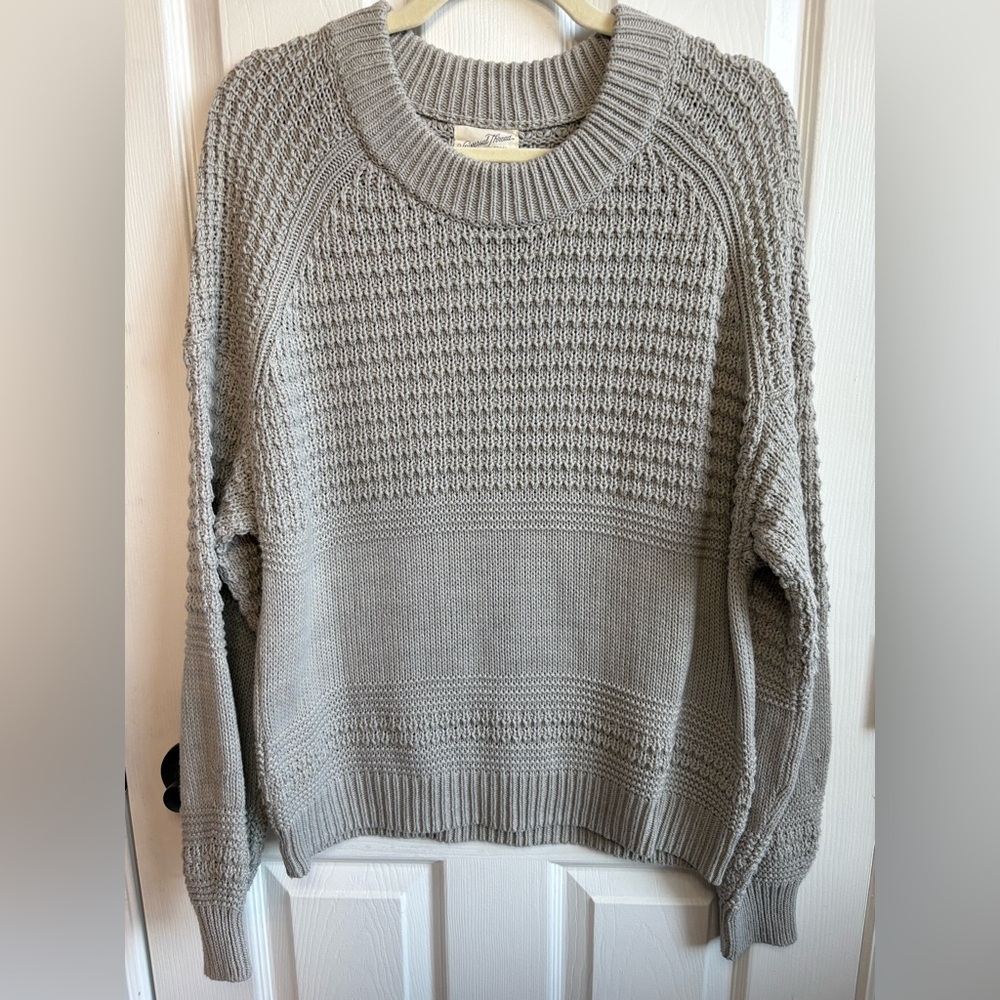 Universal Thread Gray Chunky Knit Crewneck Sweater, Size XL